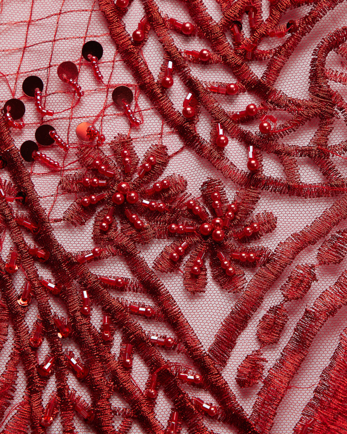 1 Yard Sophisticated Embroidered Beaded Sequined Lace Fabric 50/52" Wide Polyester for Wedding & Couture