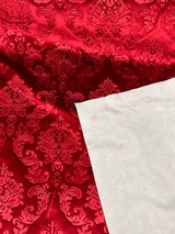 1 Yard Damask Embossed Velvet Upholstery & Drapery Fabric 56" Wide