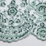 1 Yard Dazzling Embroidered Beaded Sequined Lace Fabric with Intricate Pattern 50/52" Wide
