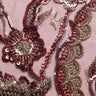 1 Yard Embroidered Beaded and Sequined Lace Fabric with Floral Pattern 50/52" Wide