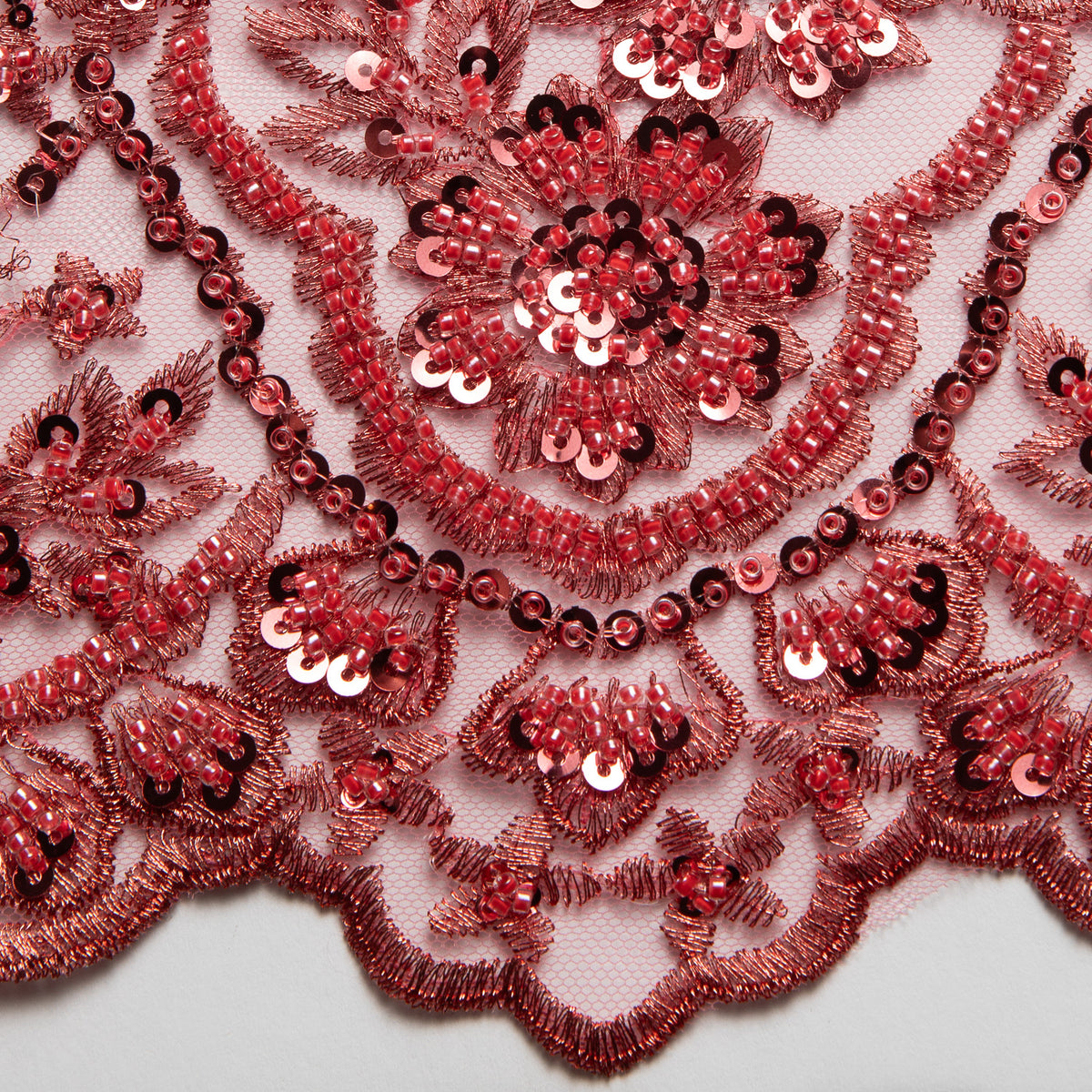 1 Yard Captivating Embroidered Beaded Sequined Lace Fabric with Intricate Pattern 50/52" Wide