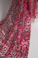 1 Yard 50/52" Wide Beaded & Sequined Lace Fabric Embroidered Polyester Mesh for Prom, Evening & Event Gowns