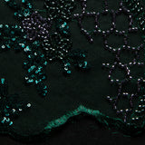 1 Yard Embroidered Beaded Lace Fabric with Sequins and Floral Pattern, 50/52" Wide, 100% Polyester