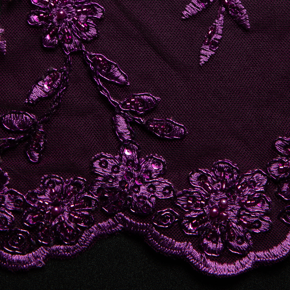 1 Yard 50/52" Wide 100% Polyester Embroidered Beaded & Sequined Lace Fabric