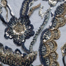 1 Yard Embroidered Beaded and Sequined Lace Fabric with Floral Pattern 50/52" Wide