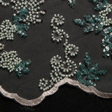 1 Yard Embroidered Beaded Lace Fabric with Sequins and Floral Pattern 100% Polyester 50/52" Wide