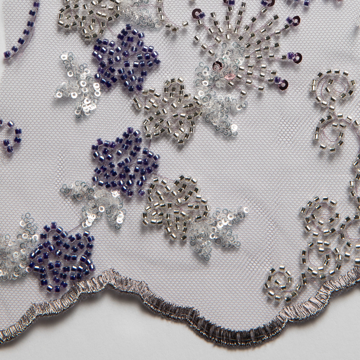 1 Yard Embroidered Beaded Lace Fabric with Sequins and Floral Pattern, 50/52" Wide, 100% Polyester