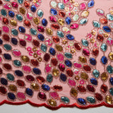 1 Yard 50/52" Wide Beaded & Sequined Lace Fabric Embroidered Polyester Mesh for Prom, Evening & Event Gowns