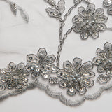 1 Yard 50/52" Wide 100% Polyester Embroidered Beaded & Sequined Lace Fabric