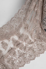 1 Yard 50/52" Wide Polyester for Wedding & Evening Gowns Embroidered Beaded Sequined Lace Fabric
