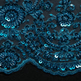 1 Yard Embroidered Beaded Sequined Lace Fabric with Intricate Pattern 50/52" Wide 100% Polyester Bridal & Gown Mesh