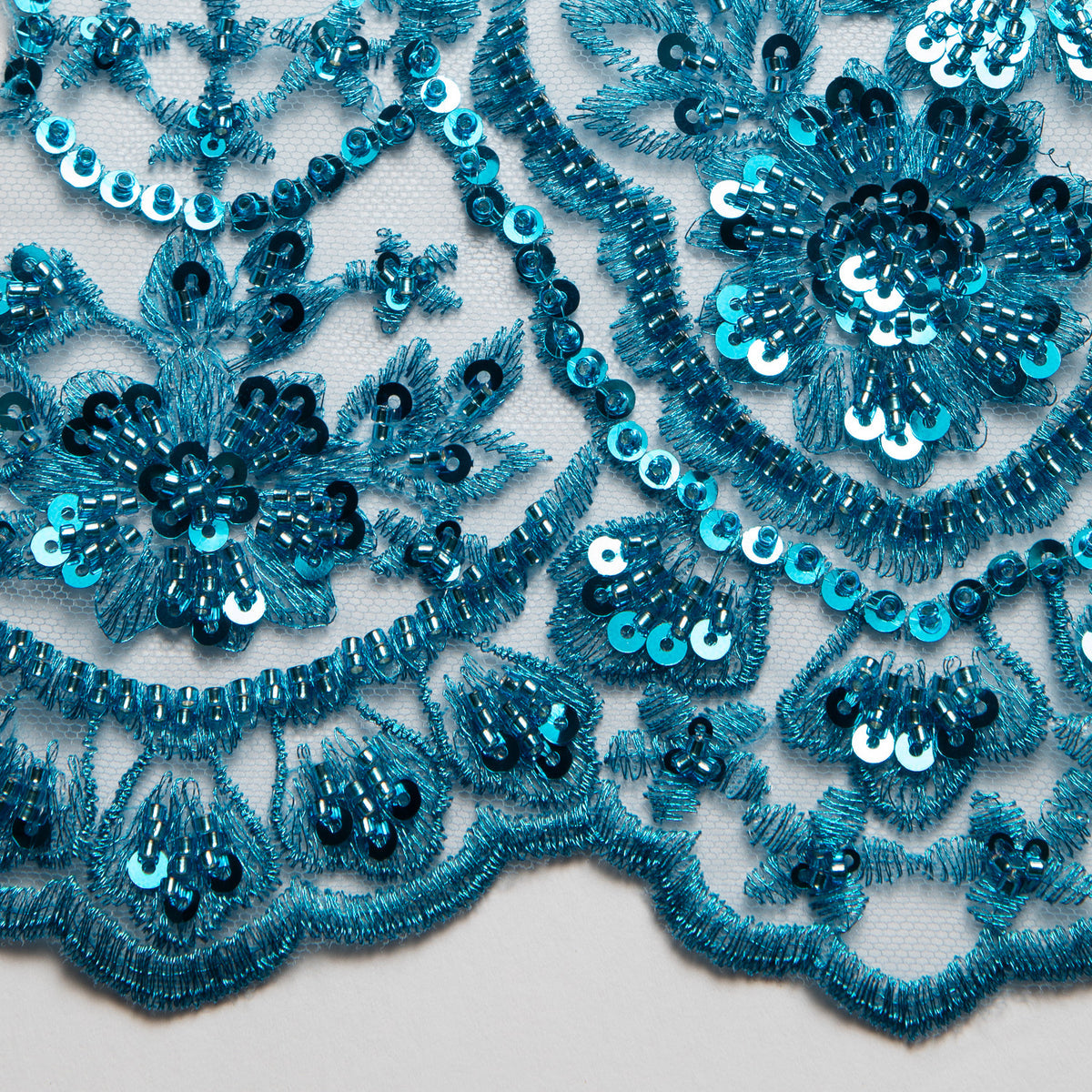 1 Yard 50/52" Wide Polyester for Wedding & Evening Gowns Embroidered Beaded Sequined Lace Fabric