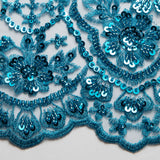 1 Yard 50/52" Wide Polyester for Wedding & Evening Gowns Embroidered Beaded Sequined Lace Fabric