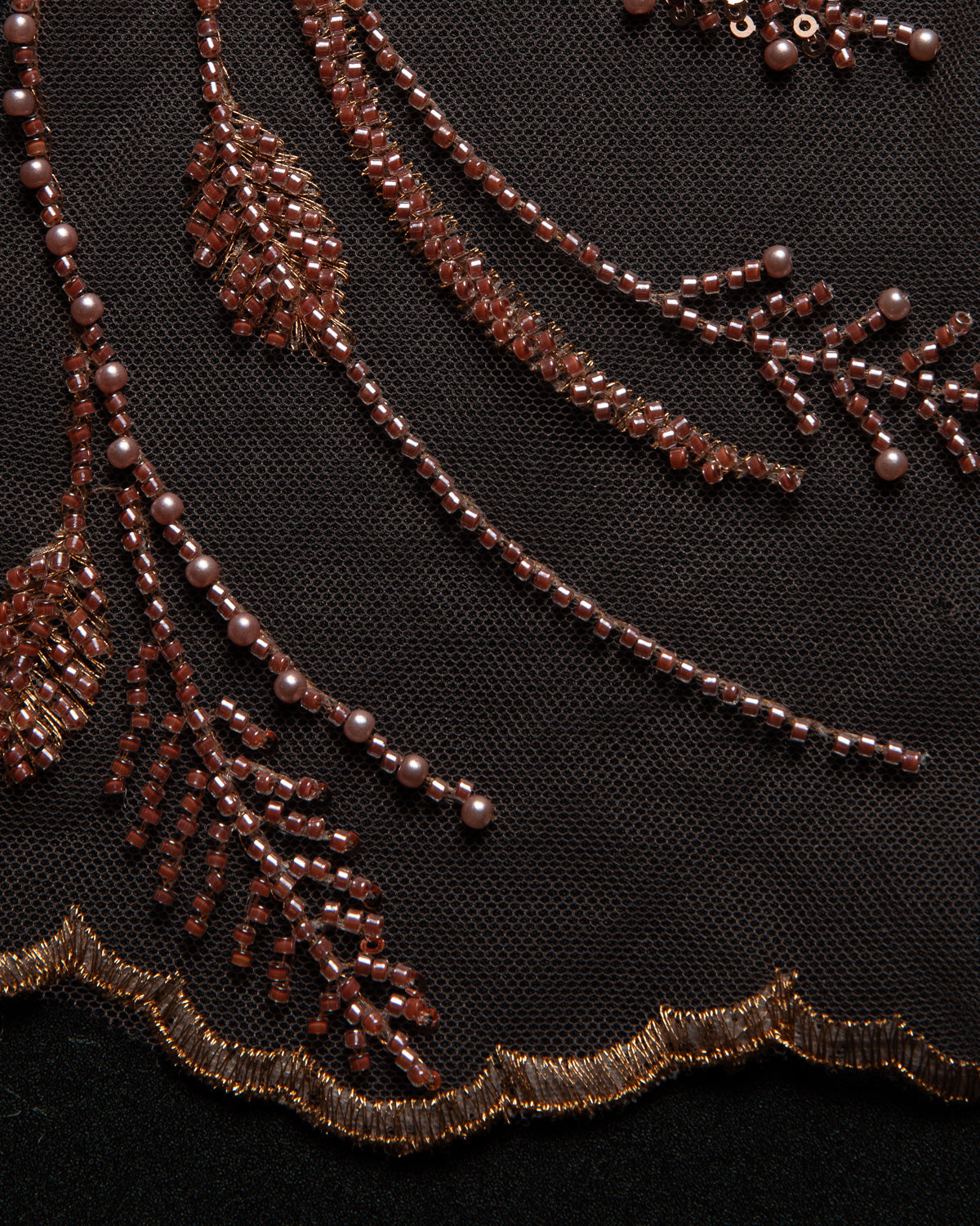 1 Yard Embroidered Beaded & Sequined Lace Fabric with Floral Pattern, 50/52" Wide 100% Polyester