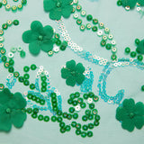 1 Yard Tulle Lace Fabric Embroidered with Applique and Incredible 3D Floral Pattern, 52" Wide