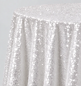 Glitz Sequin Round Tablecloth 90 Inch Sparkle Polyester Cover