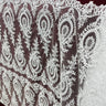 1 Yard Elegant White Corded Bridal Lace Fabric on 100% Polyester Net Mesh 48 inch Width