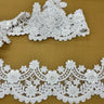 1 Yard Beaded & Corded Floral Lace Trimming 4.5" Wide Embroidered on 100% Polyester Net Mesh