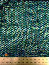 Shiny Diamond Faux Sequins Glitter Waves Polyester Spandex Fabric - Black/Teal, Green, Purple, Fuchsia, Red, Diamond Pattern, 58-60" Width