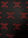 Mini Metallic Dew Drop Poison Design Studs On Black Stretch Polyester Spandex Fabric - Black/Red, Black/Gold, 54/56" Width