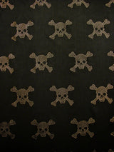Mini Metallic Dew Drop Poison Design Studs On Black Stretch Polyester Spandex Fabric - Black/Red, Black/Gold, 54/56" Width
