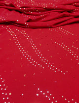 Polyester Knit Jersey Fabric - 3Mm Silver Hologram Circle, Light Weight, 58"-60" Wide