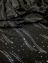 Polyester Knit Jersey Fabric - 3Mm Silver Hologram Circle, Light Weight, 58"-60" Wide