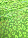 Cheetah Pattern Shiny Rainbow Pebble Foil On Bright Heavy Stretch Nylon Spandex Fabric - Black, Lime Green, Neon Fuchsia, Purple, Cheetah Pattern, 58" - 60" Wide