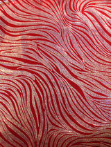 Zebra Pattern Shiny Holographic Foil Nylon Spandex Fabric - Zebra Pattern, Royal, Red, Purple, 58"-60" Width