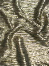Shiny Metallic Computer Foil Polyester Fabric - Black Mini Pleat, Silver, Gold, 58"-60" Width