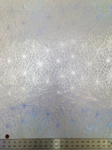 Silver iridescent spiderweb nylon spandex fabric, 58-60 inch wide material for costumes and sewing projects