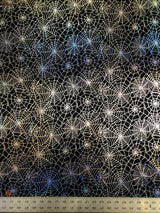 Silver iridescent spiderweb nylon spandex fabric, 58-60 inch wide material for costumes and sewing projects