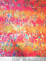 Shiny Rainbow Foil Abstract Pattern Nylon Spandex Fabric - Multi-Color Foil Abstract Pattern, 58"-60" Width