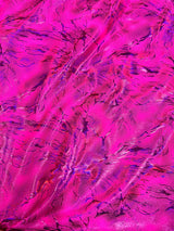 Holo Thunder Foil Print Nylon Spandex Fabric - Foil Print, Black/Silver, 58-60" Width