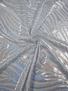 Zebra Holographic Foil Pattern Polyester Spandex Fabric - Lightweight Knit Jersey, Shiny Holographic Foil, 58" To 60" Width