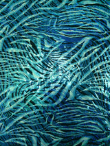 Dark Zebra Pattern Holographic Foil Polyester Spandex Fabric - Turquoise, Green, Purple, Red, Zebra Pattern, 58"-60" Width