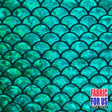 Mermaid Fish Scale Holographic Reflective Stretch Nylon Spandex Fabric - Red, Green, Royal, Fuchsia, Black, Silver, Gold, Turquoise, 58/60" Width