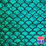 Mermaid Fish Scale Holographic Reflective Stretch Nylon Spandex Fabric - Red, Green, Royal, Fuchsia, Black, Silver, Gold, Turquoise, 58/60" Width