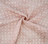 1 Yard Sheer Blush Pink Floral Jacquard Chiffon Fabric 57 Inch Width