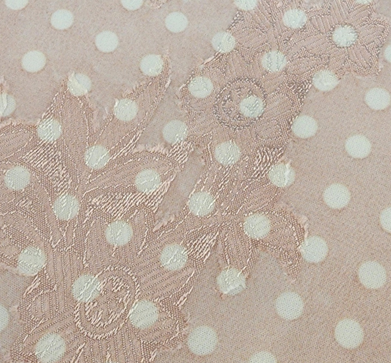 1 Yard Blush Floral Jacquard Chiffon Fabric 57/58" Wide Lightweight Sheer Polyester for Apparel & Crafts