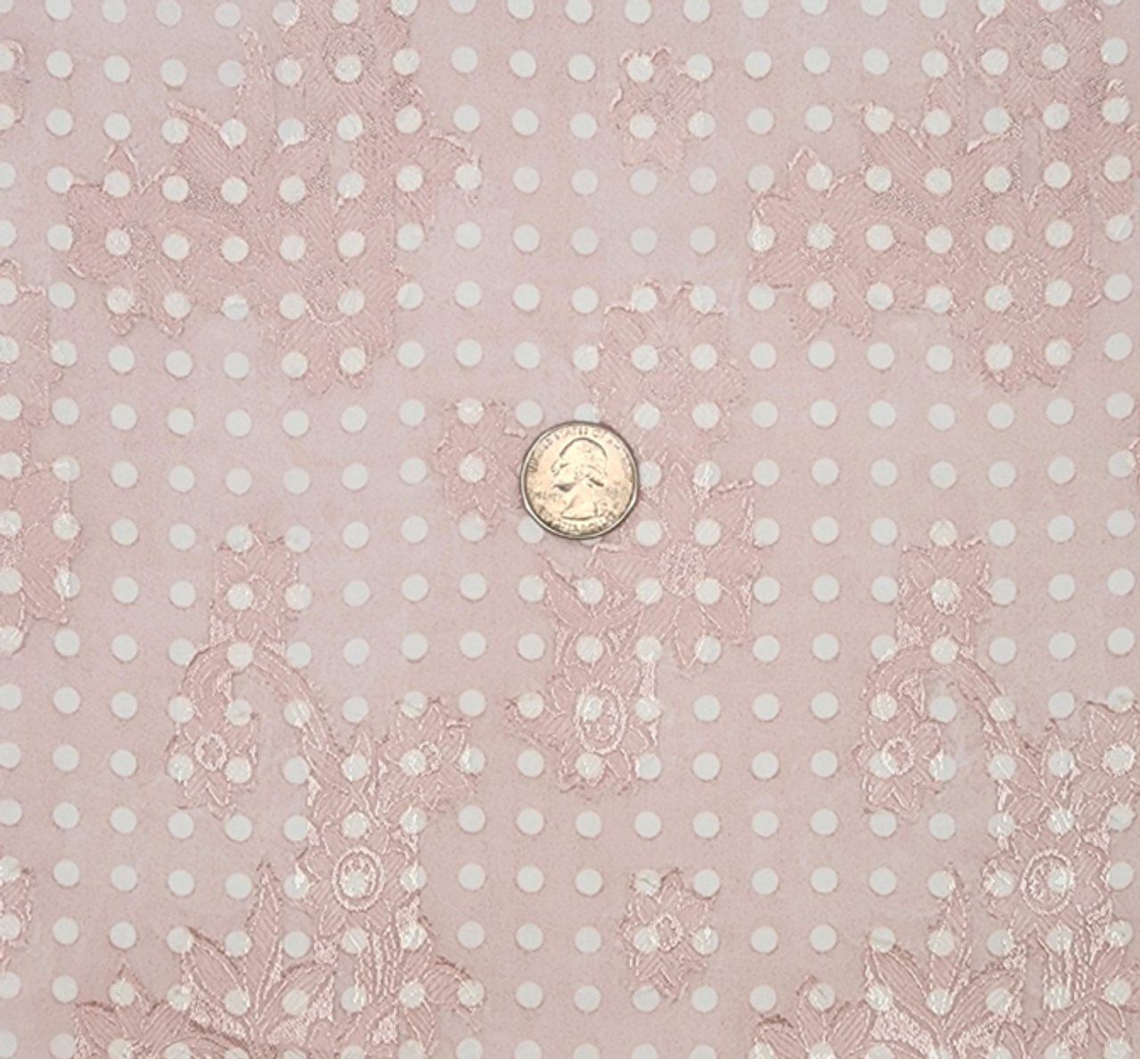 1 Yard Blush Floral Jacquard Chiffon Fabric 57/58" Wide Lightweight Sheer Polyester for Apparel & Crafts