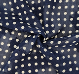 1 Yard Sheer Navy Blue Floral Jacquard Chiffon Fabric 57 Inch Width