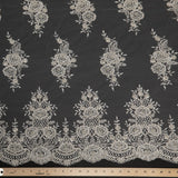 1 Yard Elegant Embroidered Tulle Lace Fabric with Exquisite Design 50/52" Wide