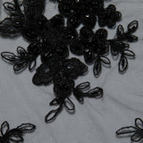 1 Yard 52" Wide Tulle Lace Fabric Embroidered with Intricate Design