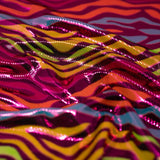 1 Yard Foiled Fantastic Fever Spandex Fabric Blue Moon, 58" Usable Width, 270 gsm