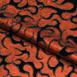 1 Yard Flame Flocked Hologram Spandex Fabric 4-Way Stretch, 56" Wide for Dance & Festival