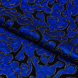 1 Yard Flame Flocked Hologram Spandex Fabric 4-Way Stretch, 56" Wide for Dance & Festival