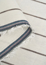 1 Yard Pure Linen Yarn Dyed Width Stripe Two Tone Natural Ivory Fabric 58 Inch Width