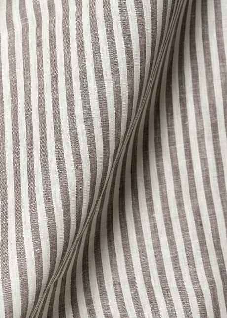 1 Yard Pure Linen Yarn Dyed 1/4 Inch Stripe Two Tone Natural Off Fabric 58 Inch Width