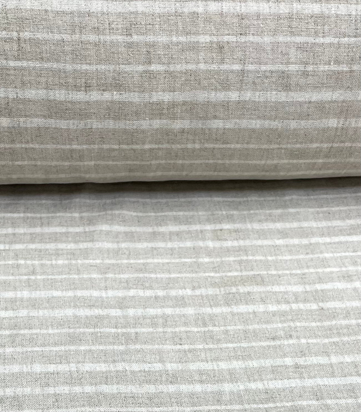 1 Yard Washed Linen Two Tone Uneven Stripe Sewing Crafts Fabric 60" Width